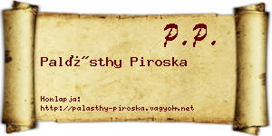 Palásthy Piroska névjegykártya